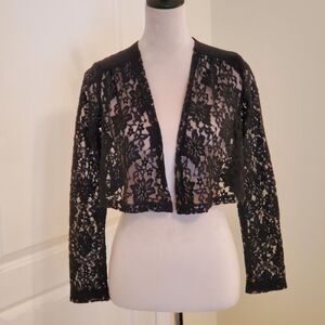 Divided by H&M Women's Lace Cardigan, size 2, Black.
